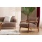 EMBA LUXURY- Cardea Wooden Leg Bergere Single Armchair Babyface Teddy Bukle fabric soft comfortable aesthetic wooden glossy polished armchair