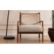 EMBA LUXURY- Cardea Wooden Leg Bergere Single Armchair Babyface Teddy Bukle fabric soft comfortable aesthetic wooden glossy polished armchair