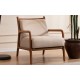 EMBA LUXURY- Cardea Wooden Leg Bergere Single Armchair Babyface Teddy Bukle fabric soft comfortable aesthetic wooden glossy polished armchair