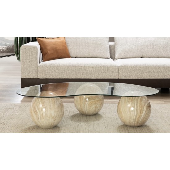 EMBA LUXURY- Bean Coffee Table with Marble Pattern