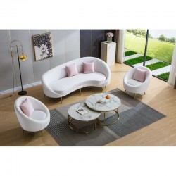 EMBA LUXURY- White Lucca Bergere Set and Tea Set Sitting Group Balcony Kitchen living room sitting group