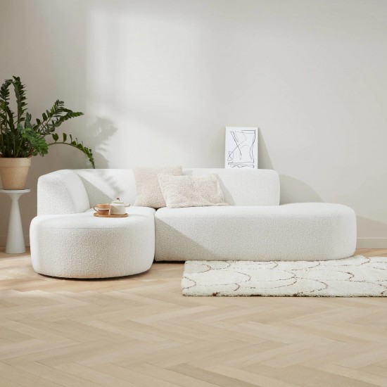 EMBA LUXURY- Bukle Corner Sofa Cream