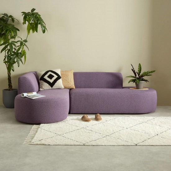 EMBA LUXURY- Bukle Corner Sofa Lilac