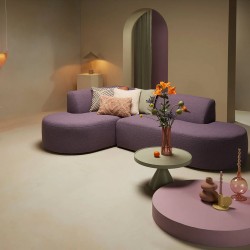 EMBA LUXURY- Bukle Corner Sofa Lilac