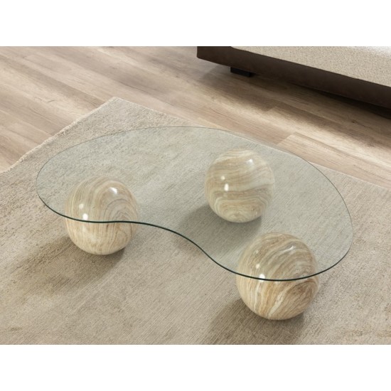 EMBA LUXURY- Bean Coffee Table with Marble Pattern