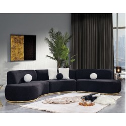black focus corner sofa set