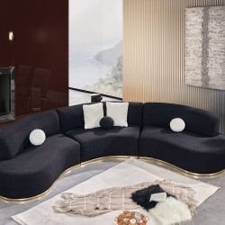 black focus corner sofa set