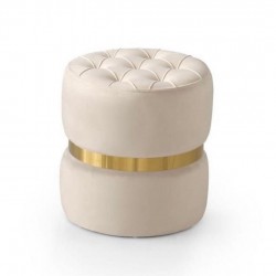 EMBA LUXURY- two-ply quilted cylinder round pouf