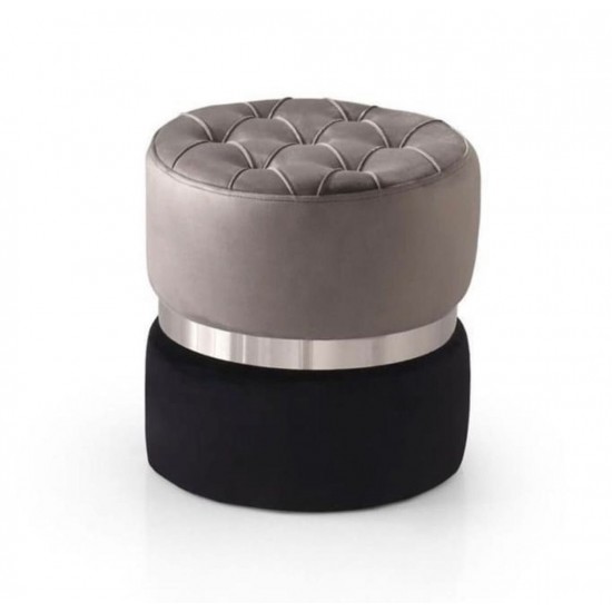 EMBA LUXURY- two-ply quilted cylinder round pouf