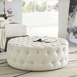 EMBA LUXURY-Quilted round oval pouf