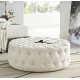 EMBA LUXURY-Quilted round oval pouf