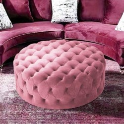 EMBA LUXURY-Quilted round oval pouf