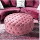 EMBA LUXURY-Quilted round oval pouf