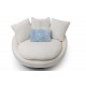 EMBA LUXURY- Kuanza Bergere 360* Rotating Round Single Sofa Babyface fabric soft comfortable armchair