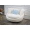 EMBA LUXURY- Beyaz Kuanza Bergere 360* Rotating Round Single Sofa Babyface fabric soft comfortable armchair