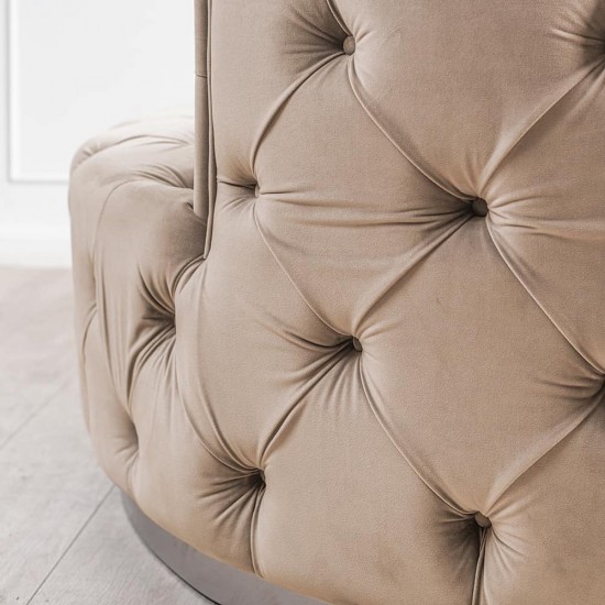 EMBA LUXURY- Quilted Linda Round Oval Armchair EmbaLuxury