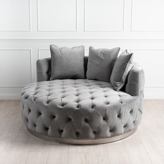 EMBA LUXURY- Quilted Linda Round Oval Armchair EmbaLuxury