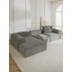 EMBA LUXURY- Logo Big Corner Sofa Gray Striped