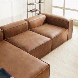 EMBA LUXURY- Logo Big Corner Sofa Brown