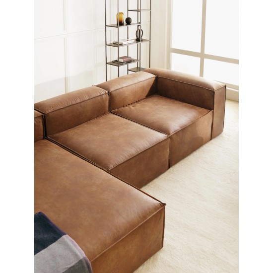 EMBA LUXURY- Logo Big Corner Sofa Brown