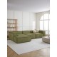 EMBA LUXURY- Logo Big Corner Sofa Green Striped