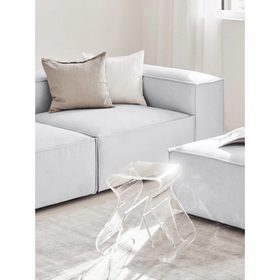 EMBA LUXURY- Logo Relaxing Corner Sofa Light Gray