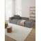 EMBA LUXURY- Logo Relaxation Corner Sofa Gray Striped