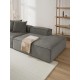 EMBA LUXURY- Logo Relaxation Corner Sofa Gray Striped