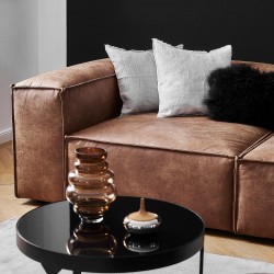 EMBA LUXURY- Logo Recreation Corner Sofa Brown