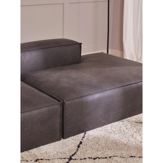 EMBA LUXURY- Logo Relaxing Corner Sofa Dark Gray