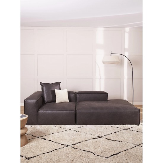 EMBA LUXURY- Logo Relaxing Corner Sofa Dark Gray