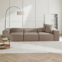 EMBA LUXURY- Logo Four-Seat Sofa Cappuccino