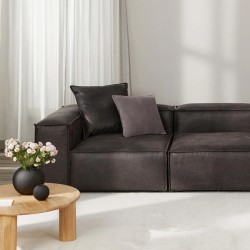 EMBA LUXURY- Logo Four-Seat Sofa Dark Gray