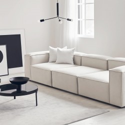 EMBA LUXURY- Logo Four-Seat Sofa Cream