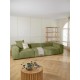 EMBA LUXURY- Logo Four-Seat Sofa Green Striped