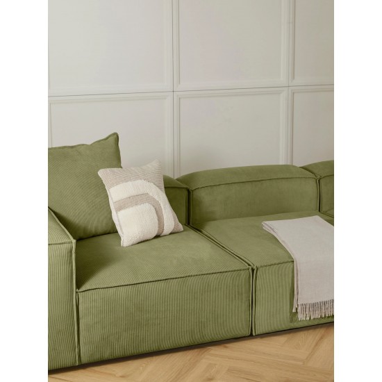 EMBA LUXURY- Logo Four-Seat Sofa Green Striped