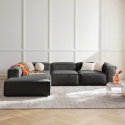 EMBA LUXURY- Logo Large corner Sofa Anthracite