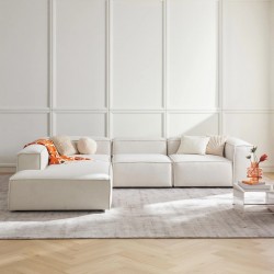 EMBA LUXURY- Logo Large Corner sofa Cream