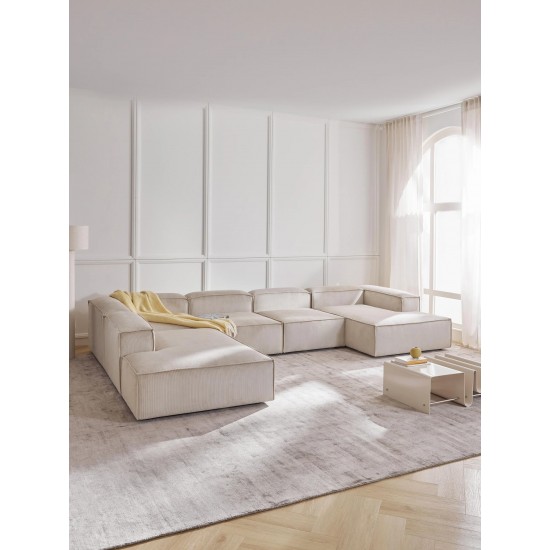 EMBA LUXURY- Logo Ultra Corner Sofa Beige Striped