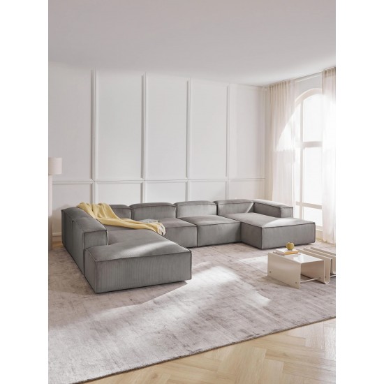 EMBA LUXURY- Logo Ultra Corner Sofa Gray Striped