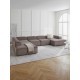 EMBA LUXURY- Logo Ultra Corner Sofa Brown Striped