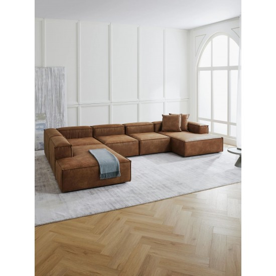 EMBA LUXURY- Logo Ultra Corner Sofa Brown