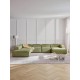 EMBA LUXURY- Logo Ultra Corner Sofa Green Striped