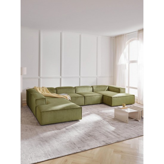 EMBA LUXURY- Logo Ultra Corner Sofa Green Striped