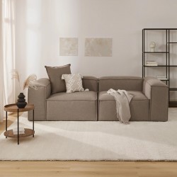 EMBA LUXURY- Logo Three-Seat Sofa Cappuccino