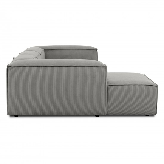 EMBA LUXURY- Logo Big Corner Sofa Gray Striped