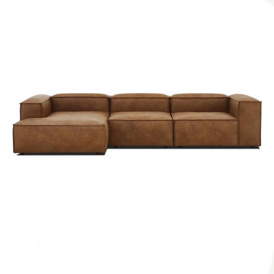 EMBA LUXURY- Logo Big Corner Sofa Brown