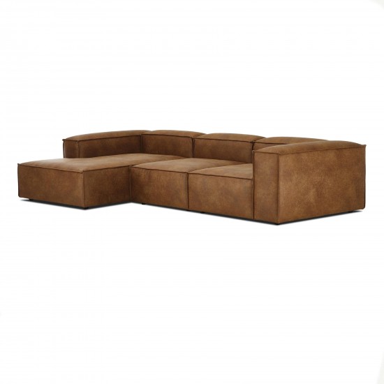 EMBA LUXURY- Logo Big Corner Sofa Brown