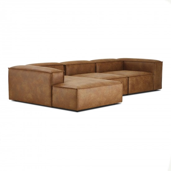 EMBA LUXURY- Logo Big Corner Sofa Brown