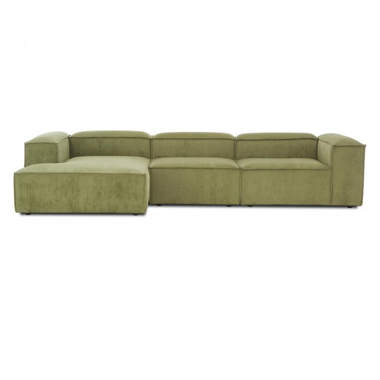 EMBA LUXURY- Logo Big Corner Sofa Green Striped